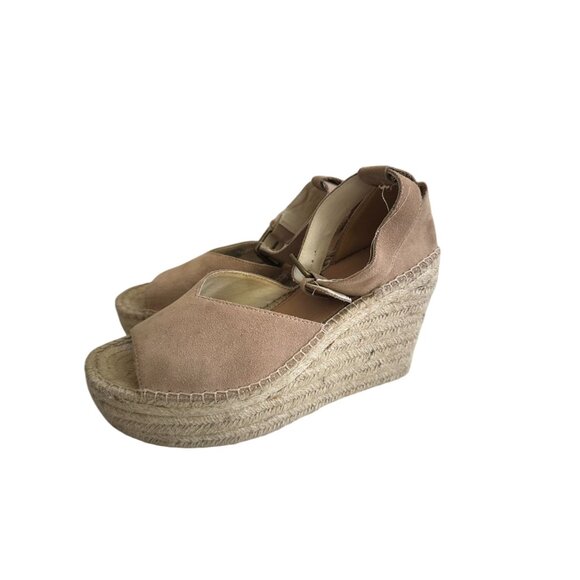 SOLUDOS Beige Suede Platform Espadrilles Sandals Size 9 - Picture 4 of 9